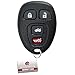 KeylessOption Key Fob Replacement for 2006 2007 2008 2009 2010 2011 2012 2013 2014 2015 2016 Buick Lucerne Cadillac DTS Chevrolet Chevy Impala Remote, 4-Button 15912859, Locksmith Required 2011+