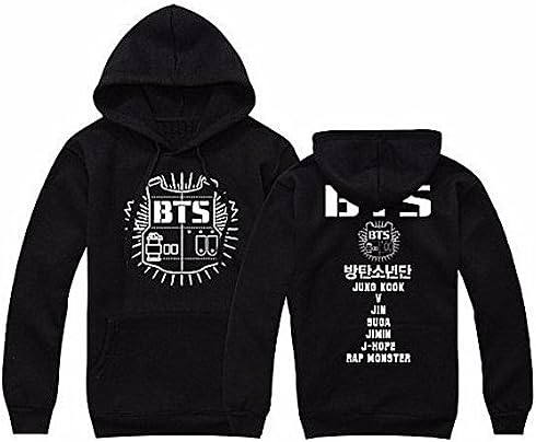 VANGULL Women Cotton Printed Pullover Hoodies Sweatshirts Vintage Spring Loose (L, Black)