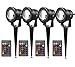 Lemonbest Outdoor Decorative Lamp Lighting RGB 10W Color Changing LED Landscape Garden Wall Yard Path Lawn Light DC 12V Spiked Stand Remote Control, Pack of 4