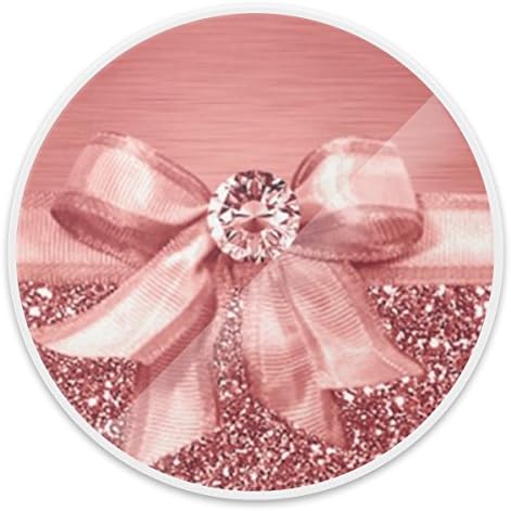 Vintage Expanding Stand Pop Phone Grip Mount Holder Sockets for iPhone 8, iPhone X, Note 8, Smartphones and Tablets - Rose Gold Ribbon and Bling Glitter &amp; Jewel White