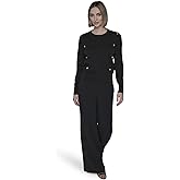 Karl Lagerfeld Womens Long Sleeve Crewneck Cropped Essential Sweater