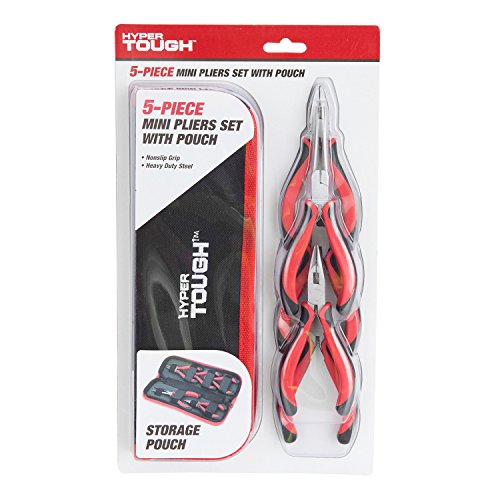Hyper tough 5 piece hobby plier set with zipper case