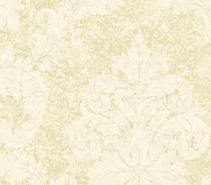 Dreamy Damask Beige Cream Wallpaper - - Amazon.com