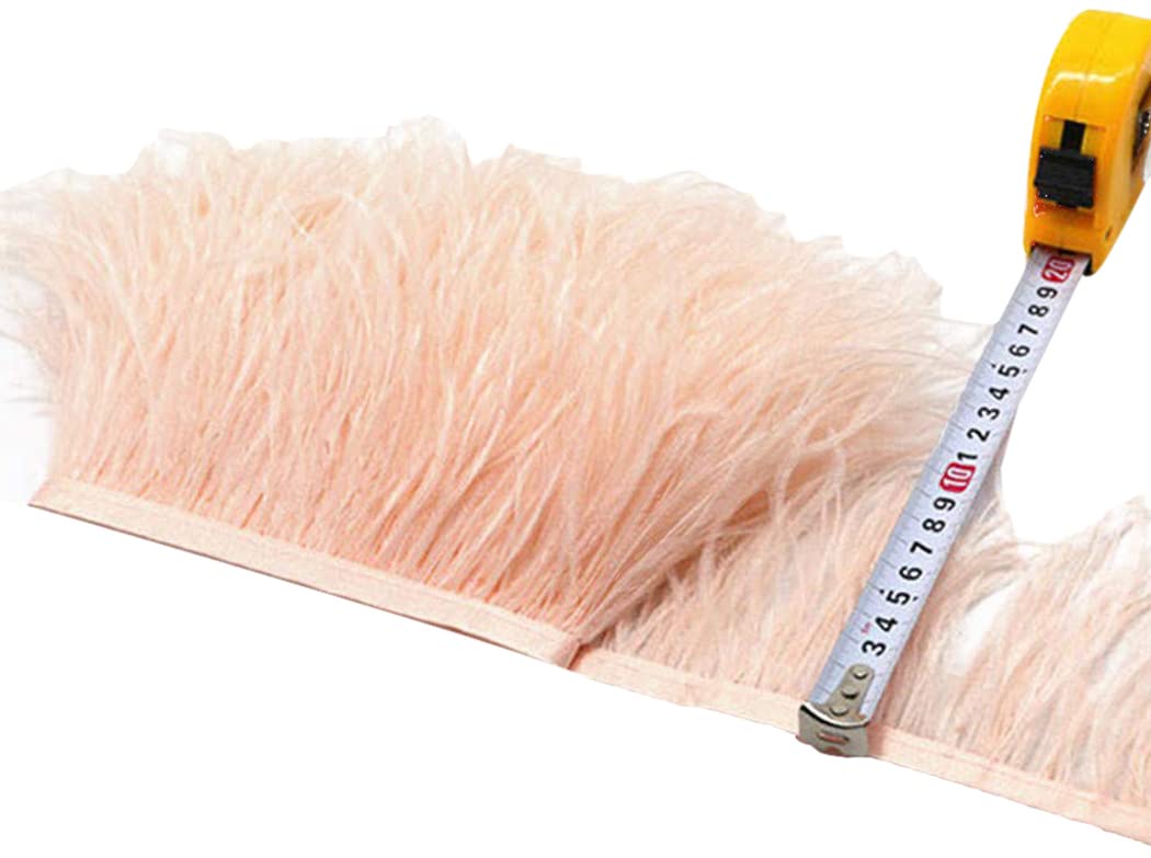 34 Colours Quality Ostrich Feather Trimming Fringe for Millinery Craft Dress Making (Champagne)