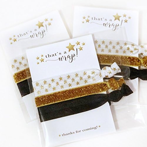 Movie Party Favors, Hair Ties Bracelets, Oscar Night Decor, Academy Awards Decorations, New Years Eve Supplies (5 Pack)