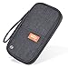 RFID Travel Passport Wallet and Credit Card Holder by FLYNOVA| Small Clutch with Zippered Pockets | Carry Money, Tickets, Documents | Includes Smartphone Pocket (Charcoal Grey)