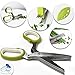 Herb Scissors Stripping Multipurpose Tool - Salad Cutter Herbs Stripper Shears Stainless Steel 5 Blade Gadget Fringe Chef Scissor Shear with Cleaning Brush Fun Kitchen Gadgets Tools Best Gift Idea