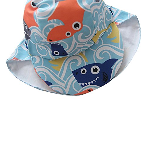 Baby Boys Swimsuit One Piece Toddlers Zipper Bathing Suit Swimwear with Hat Rash Guard Surfing Suit UPF 50+ (Shark, 6-9 Months)
