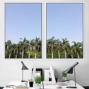 signwin 2 Piece Framed Canvas Wall Art Palm...