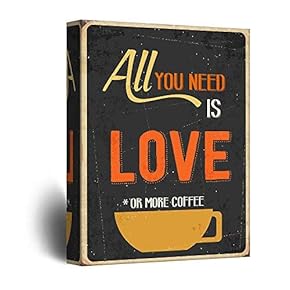 Canvas Wall Art - Vintage Poster Style Coffee Art - Giclee Print Gallery Wrap Modern Home Art Ready to Hang - 12x18 inches