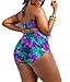 Spring Fever Women's Retro High Waist Braided Fringe Bikini Swimwear Plus Size C Red Cobra 2XL (US: 12-14)