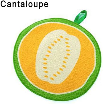 OLIVE US-Cute Fruit Kids Hand Towel Kitchen Hanging Bathroom Cleaning Cloth Rag Wipe Dish(cantaloupe
