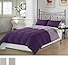 Chezmoi Collection 3-Piece Purple Lilac Super Soft Goose Down Alternative Reversible Comforter Set, Queen/Full Size