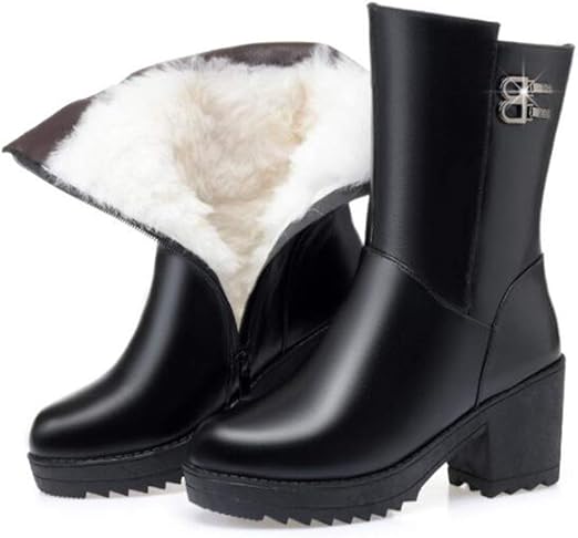 warm ladies high snow shoes leather martin boots