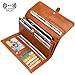 S-ZONE Women's RFID Blocking Real Leather Organizer Wallet Card Holder Clutch