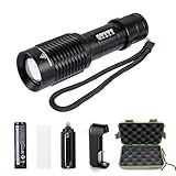 OTYTY Brightest LED Tactical Flashlight, Waterproof and Zoomable LED Outdoor Handheld Flashlight, Max 1000 Lumens with Adjustable Focus and 5 Light Modes