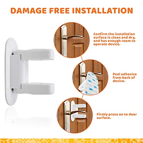 Baby Proofing Door Lever Locks - (Pack of 4) | Door Handle Child Safety Lock | Safety Door Locks for Kids - Thumbnail 3
