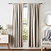 AmazonBasics Room Darkening Blackout Window Curtains with Tie Backs Set, 42" x 84", Taupe primary