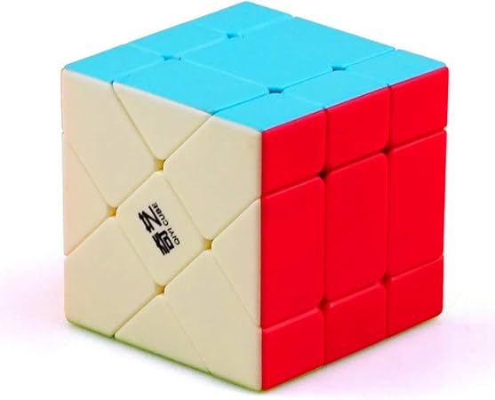 Adichai Stickered Windmill Fisher Cube Speed Magic Cube (Multicolour, 3 x 3)