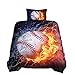 Lldaily 3D Sports Baseball Bedding Set for Teen Boys,Duvet Cover Sets with Pillowcases,Twin Size,2PCS,1 Duvet Cover+1 Pillow Shams,(Comforter not Included)