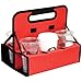 Preferred Nation Reusable Cup Carrier/Caddy (Set of 2), Holds 6 Soda Coffee Cups or Cans, Sturdy Frame and Solid Base, Foldable Convenient Easy to Carry | Great for Food Delivery Red