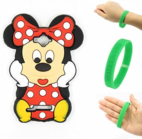 Alcatel One Touch Pop C7 Minnie Silicone Case,Bat King 3D Cute Cartoon Mouse Minnie Soft Silicon Rubber Case Cover for Alcatel One Touch Pop C7 OT-7040E/7040A/7040X/7040F/7040D(Red Minnie)