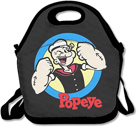 Popeye The Sailor Lunch Bag Lunch Boxes, Waterproof Outdoor Travel Picnic Lunch Box Bag Tote With Zipper And Adjustable Crossbody Strap