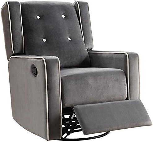 Naomi Home Odelia Swivel Gliding Rocker Recliner Gray/Microfiber