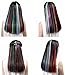 FESHFEN Colored Hair Extensions, Royal Blue Clip in Hair Extension10 PCS Highlight Dark Blue Colorful Straight Synthetic Clip in Hairpieces for Women Girls Daily Party Halloween Costumes, 22 inch