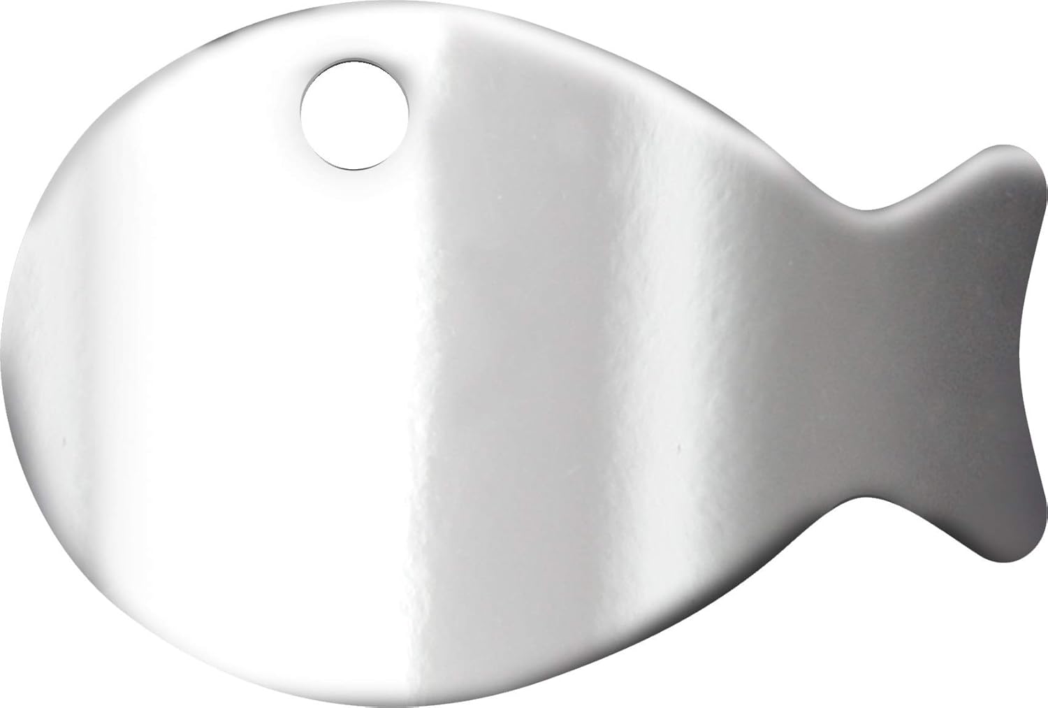 Customized Engraving Chrome Small Fish Shaped Tag Simple