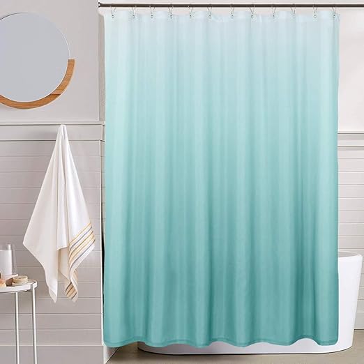 Amazon Com Jinchan Ombre Shower Curtain Turquoise For Bathroom
