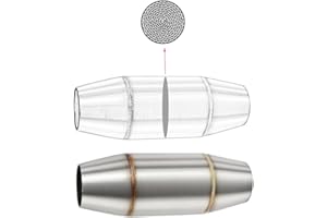 ZSDTRP Exhaust Pipe Resonator Baffle Muffler DB Killer Quiet Mid Pipe Expansion Chamber Silencer Noise Eliminator Deadener for Motorcycle ATV UTV Go Kart (B)