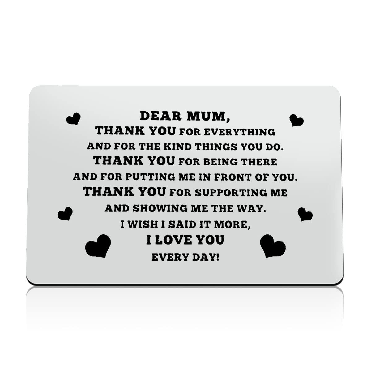 Mum Birthday Gifts Engraved Wallet Card for Mum Mothers Day Gifts Christmas Thanksgiving Gifts Valentines Day Gifts Mum Gifts from Daughter Son