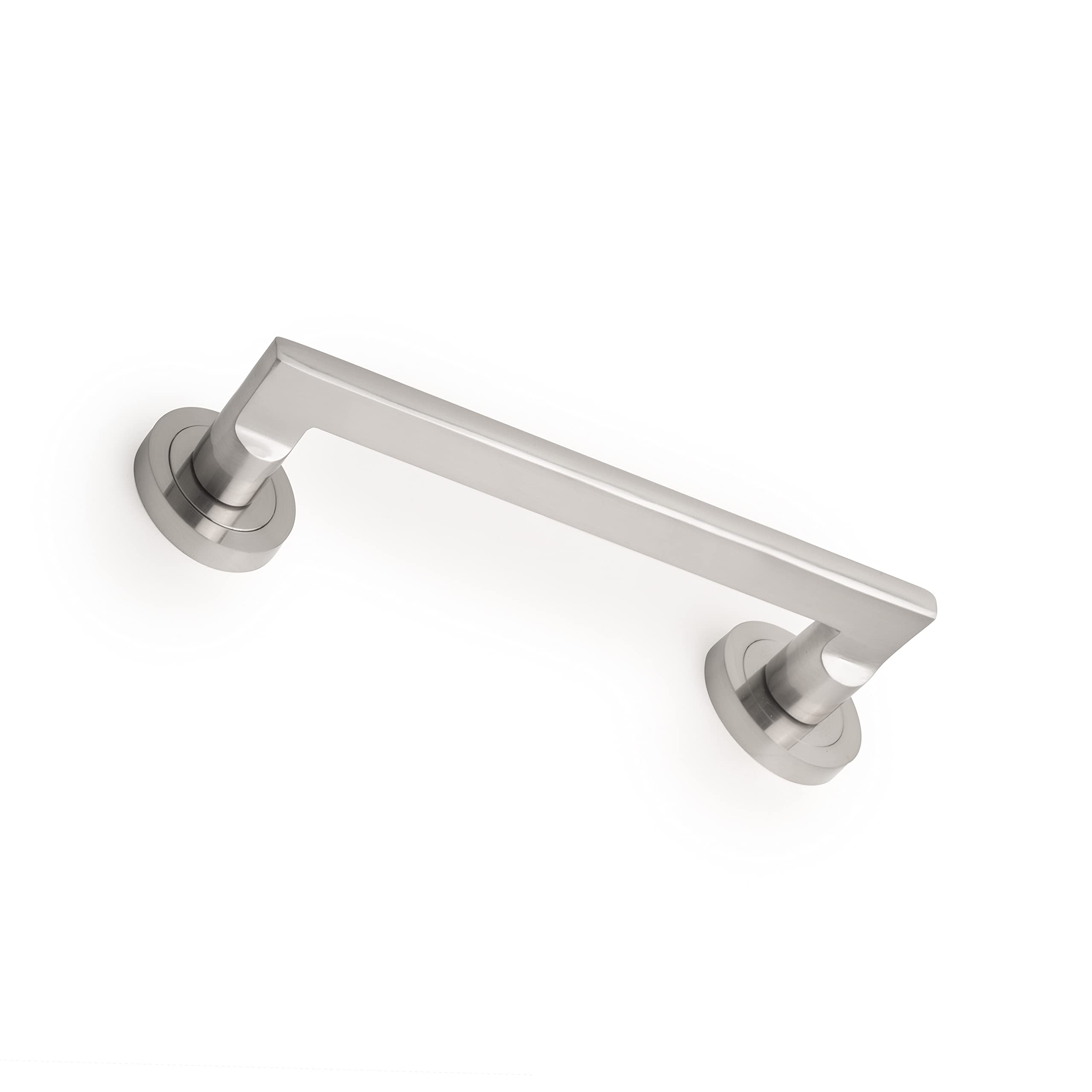 Emuca - Sliding Door Handle 50mm (1,96 inch) Diameter Rose, Pull Push Door Handle Straight Design, Aluminium, Satin Nickel, 4 Units.