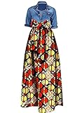 Huiyuzhi Womens African Print Dashiki Dress Long Maxi A Line Skirt Ball Gown