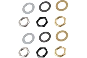 CCeCCe 6 Pairs US Guitar Pots Nuts and Washers Metric Thread 3/8" Electric Bass Input Output Jack Socket Replacement Parts Potentiometer Hex Nut for USA American CTS Switchcraft Jacks