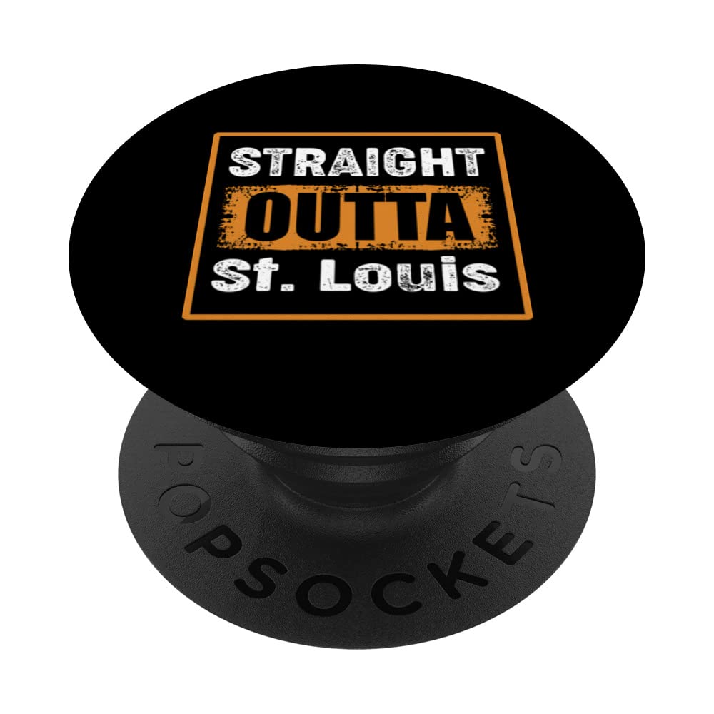 Straight Outta St. Louis Missouri USA Retro Distressed Humor PopSockets Swappable PopGrip