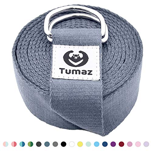 Tumaz Yoga Strap/Stretch Bands [15+ Colors, 6/8/10 Feet Options] with Extra Safe Adjustable D-Ring Buckle, Durable and Comfy Delicate Texture – Best for Daily Stretching, Physical Therapy, Fitness