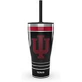 Tervis Traveler Indiana Hoosiers - Night Game Triple Walled Insulated Tumbler Travel Cup Keeps Drinks Cold & Hot, 30oz Straw Lid, Stainless Steel