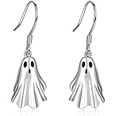 Pumpkin Ghost Earrings 925 Sterling Silver Halloween Party Magic Hat Pumpkin Dangle Earrings Ghost Horror Halloween Earrings Gift for Women