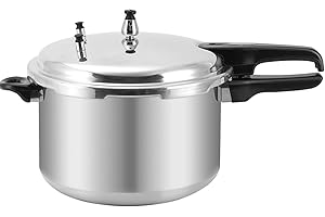 BreeRainz 12 Quart Pressure Cooker, Aluminum Pressure Canner w/Cooking Rack for Steaming,Canning and Stewing, Silver