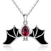Bat Necklace for Women Sterling Silver Halloween Bat Pendant Necklace Gothic Jewelry Gift for Women
