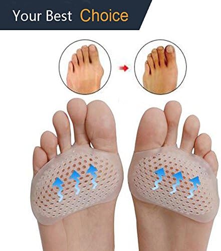Gel Forefoot Cushion, KINGEVA Honeycomb silicone breathable , Comfortable, Rapid Foot Pain Relief ( 1 pair)