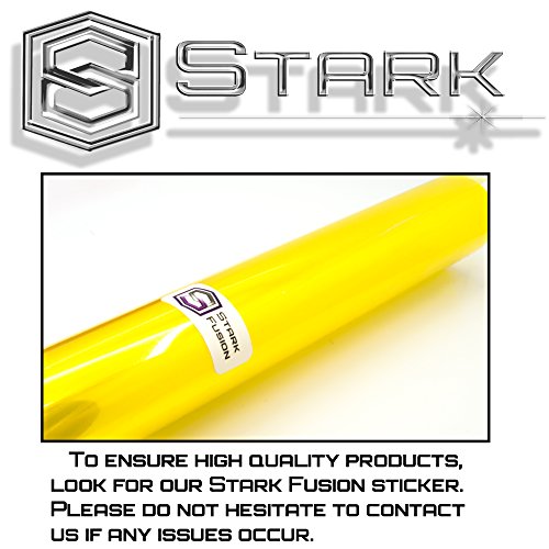 12" x 36" In / 1 x 3 Ft Stark Glossy Yellow Smoke Tint Headlights Tail Lights Fog Lights Vinyl Wrap Film