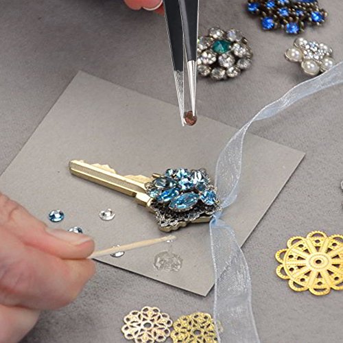 Precision Tweezers Set MANYEE 9 Pcs Professional Anti-Static Stainless Steel Tweezers Kit Non-Magnetic ESD Tweezers with Storage Bag for Electronics Repair, Jewelry-Making,Craft, Soldering - Thumbnail 4
