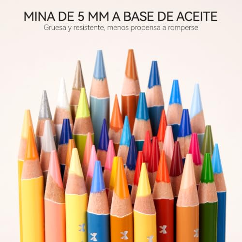Arrtx - Colored Pencils, 84 Artist Grade Colors, Extra Thick 1/4" Soft Core Drawing Pencils for Smooth Placement and Easy Blending, Art Supplies for Coloring, Sketching and