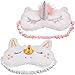 Maxdot 2 Pieces Unicorn Sleeping Mask Cute Unicorn Horn Plush Blindfold Eye Cover (Gold and Pink)