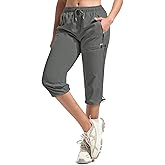 BVVU Women's Cargo Capris Hiking Pants Lightweight Quick Dry Joggers Outdoor Waterproof Workout Pants with Pockets