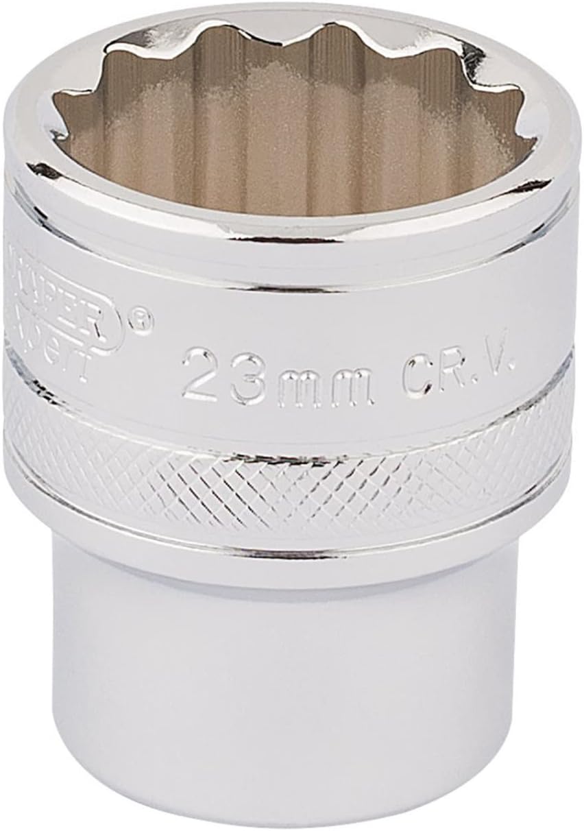 Draper 33370 1/2 Inch Square Drive 12 Point Socket 23mm Blue