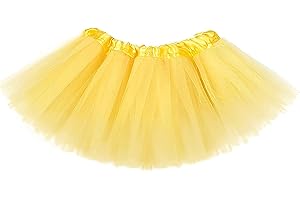 JFAN Tutu Skirt for Toddler Girls Tutu Skirts Ballet Tutu Dress Up Dancing Skirt for Baby Girls Solid Color Skirt Yellow